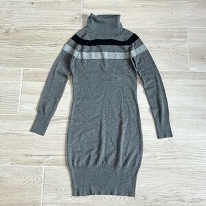 Say What? Turtleneck Sweater Dress Gray